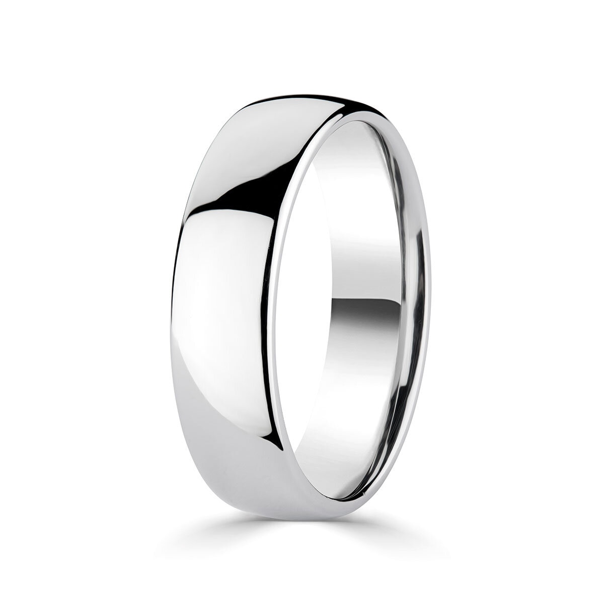 6.0mm Basic Court Wedding band. 18ct White Gold