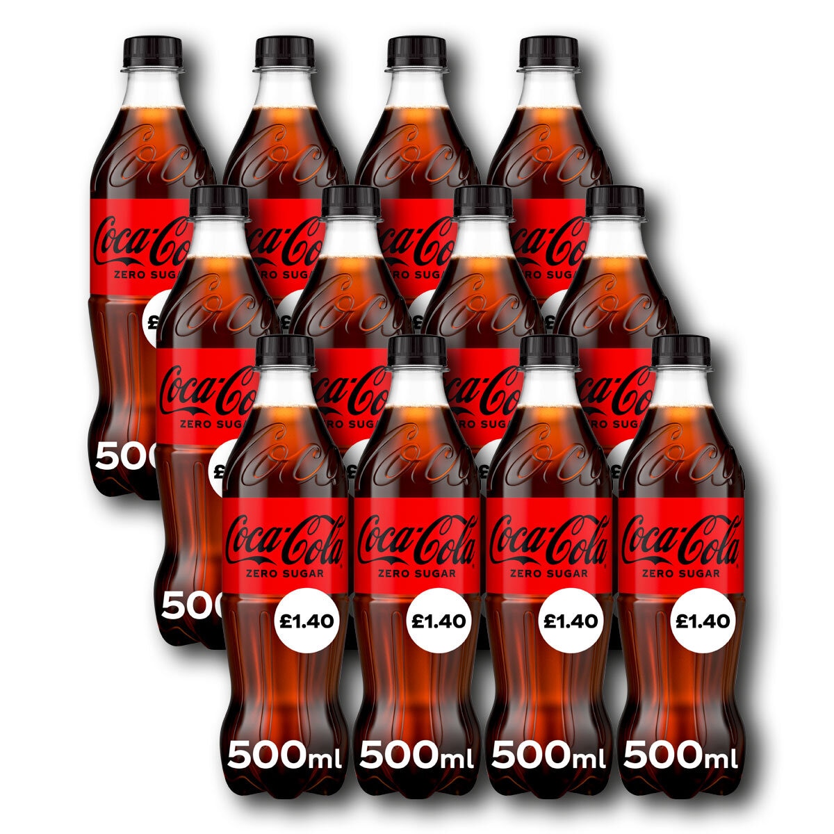Coca Cola Zero Sugar PMP £1.40, 12 x 500ml