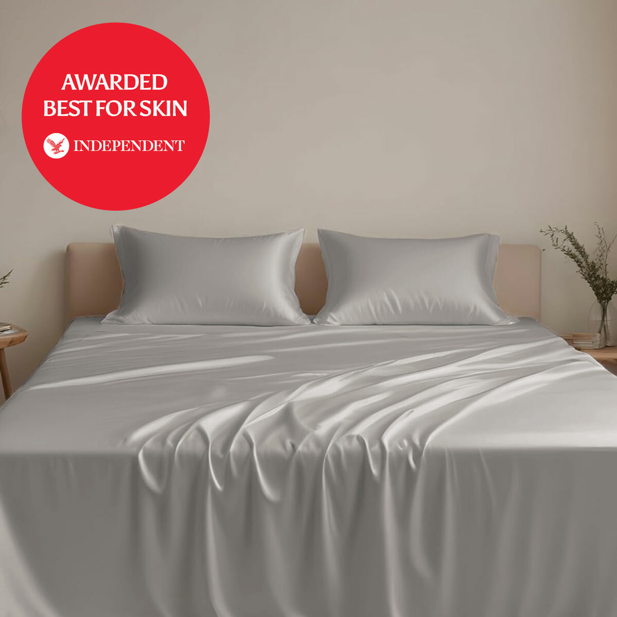 Luff 700 Thread Count 100% Organic Bamboo Pillowcases 2 Pack Light Grey1
