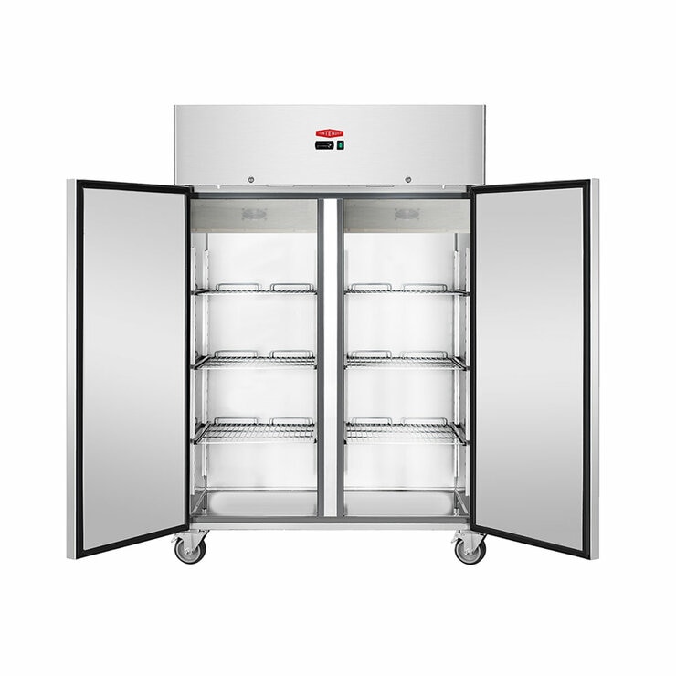 Contender RUS009 Commercial 1200L Double Door Fridge, D Rated in Stainless Steel