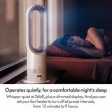 Lifestyle image of Dyson AM15 with dimmed display and whisper quiet for bed time