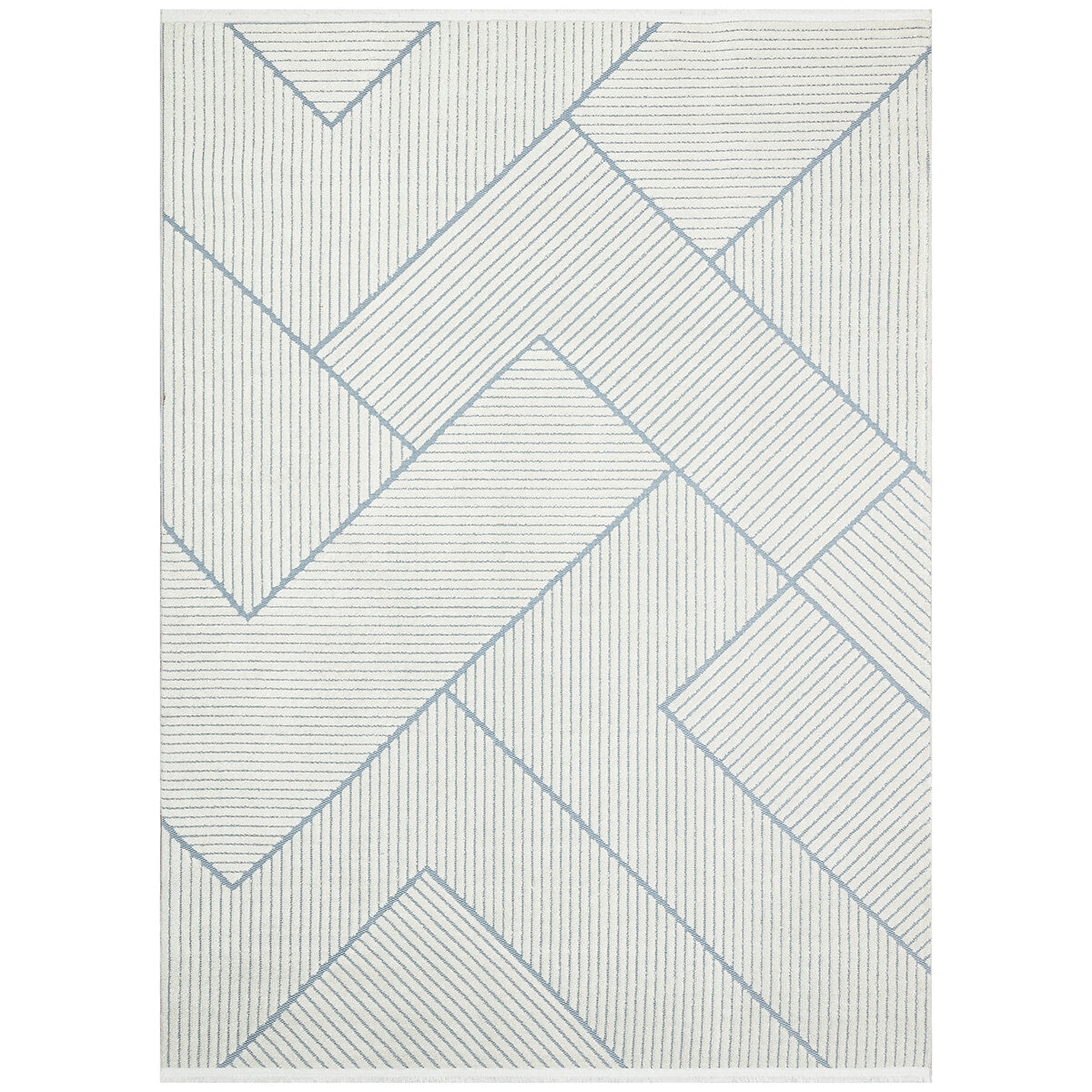 Concept Looms Jazz Blue Geo Indoor Oudoor Rug, in 2 Sizes