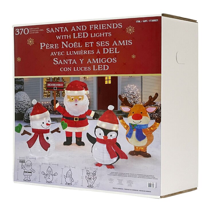Buy 4pc Snowman, Santa, Moose, Penguin Box Image at costco.co.uk