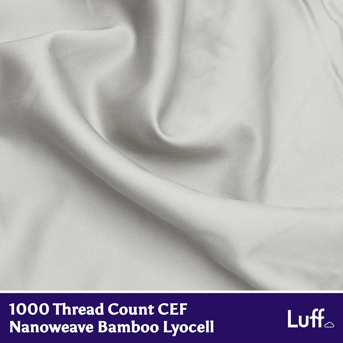 Light Grey SilverLining Duvet Set 1000 Thread Count