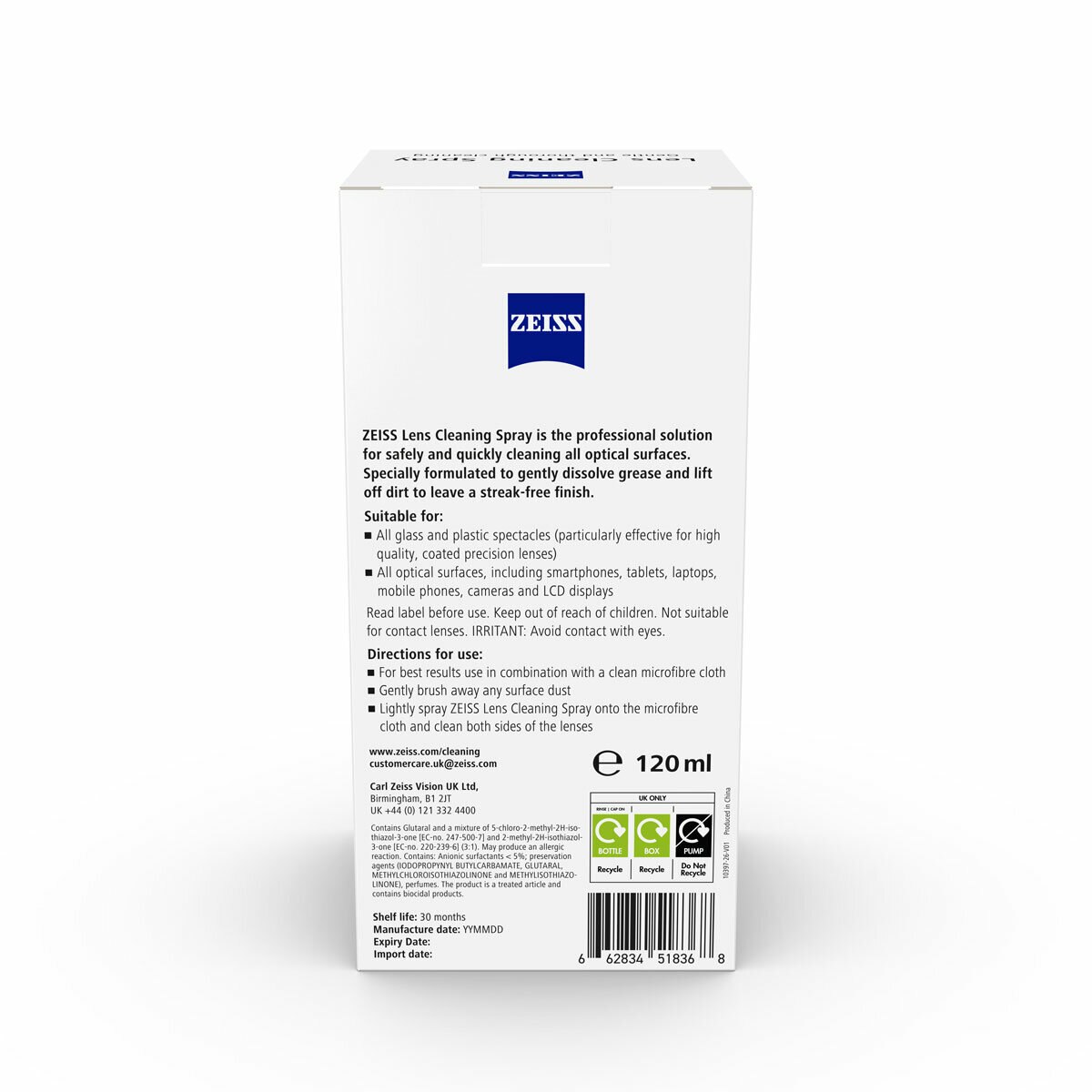 Zeiss Lens Cleaning Spray, 4 x 120ml Zeiss Lens Cleaning Spray, 4 x 120ml