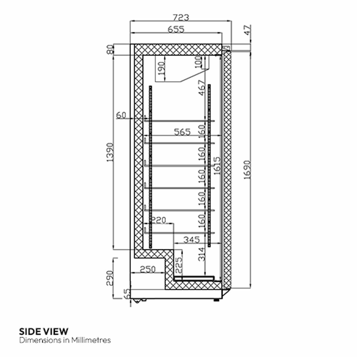 Contender FZU067 Commercial 600L Upright Freezer, D Rated in Stainless Steel