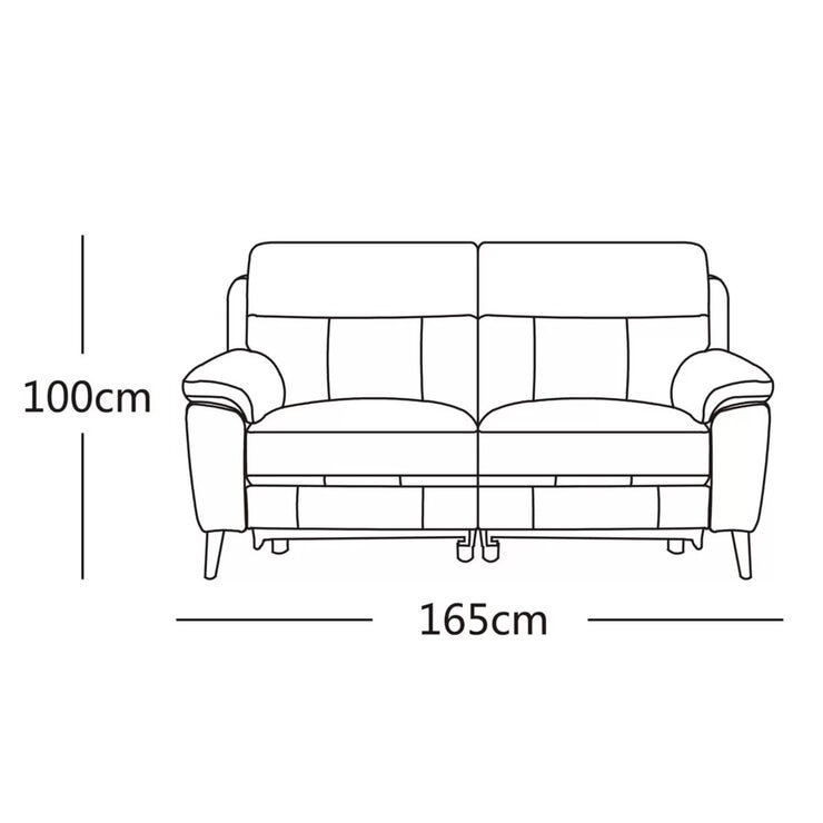 Grace Dark Grey Leather Power Reclining 2 Seater Sofa