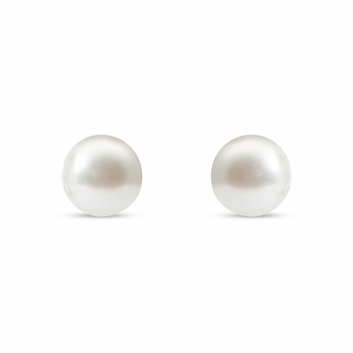 7.5-8mm Akoya White Pearl Earrings, 14ct Yellow Gold