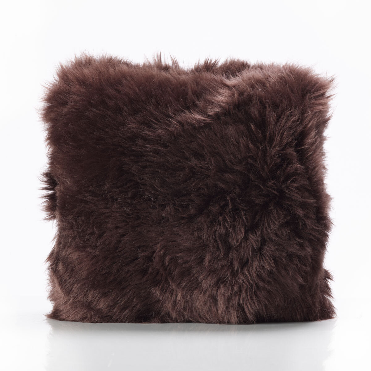 Bowron Long Wool Sheepskin Double Sided Cushion, 35 x 35cm in Brown