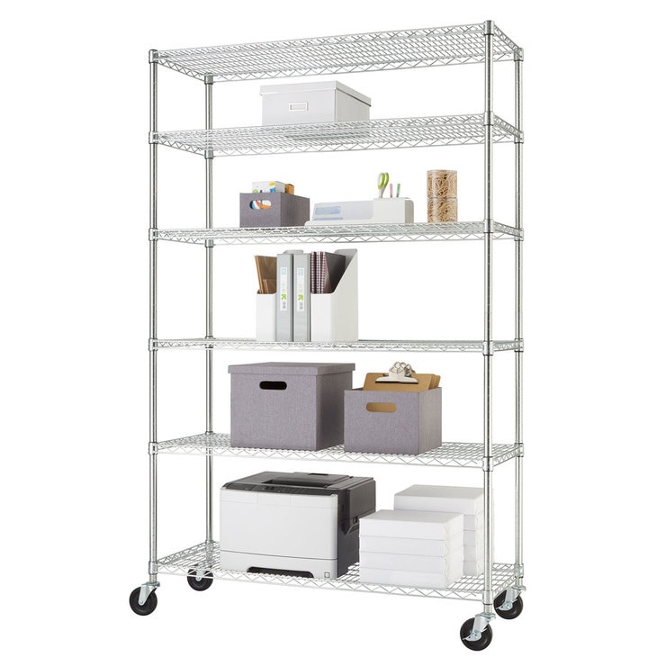 TRINITY EcoStorage™ 6-Tier Chrome Storage Unit with Casters