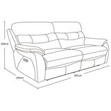 Fletcher Sofa Line Drawing with Dimensions