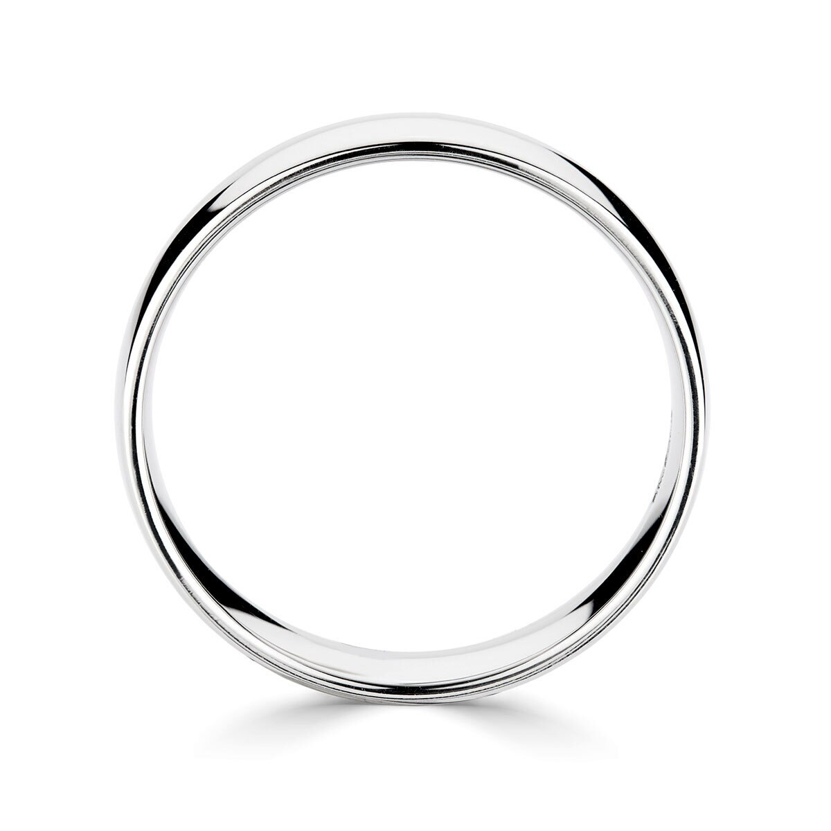 5.0mm Basic Light Court Wedding band. 18ct White Gold