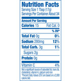 Close up image of nutritional list for A1 Sauce