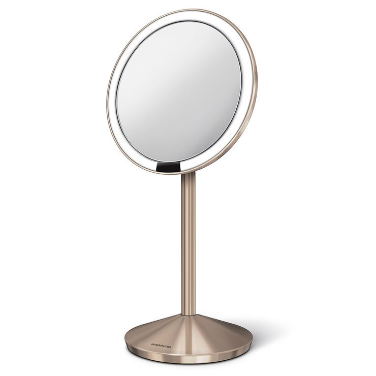 simplehuman LED Mini Travel Folding Sensor Mirror, Rose Gold ST3010