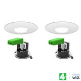 4lite WiZ Connected LED IP65 Fire Rated Downlight, Pack of 2, in Matt White