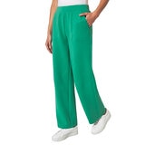 Mondetta Ladies Ribbed Wide Leg Trousers in Green - Size M