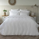 Belledorm 600 Thread Count Cotton White Duvet Cover Set in 3 Sizes