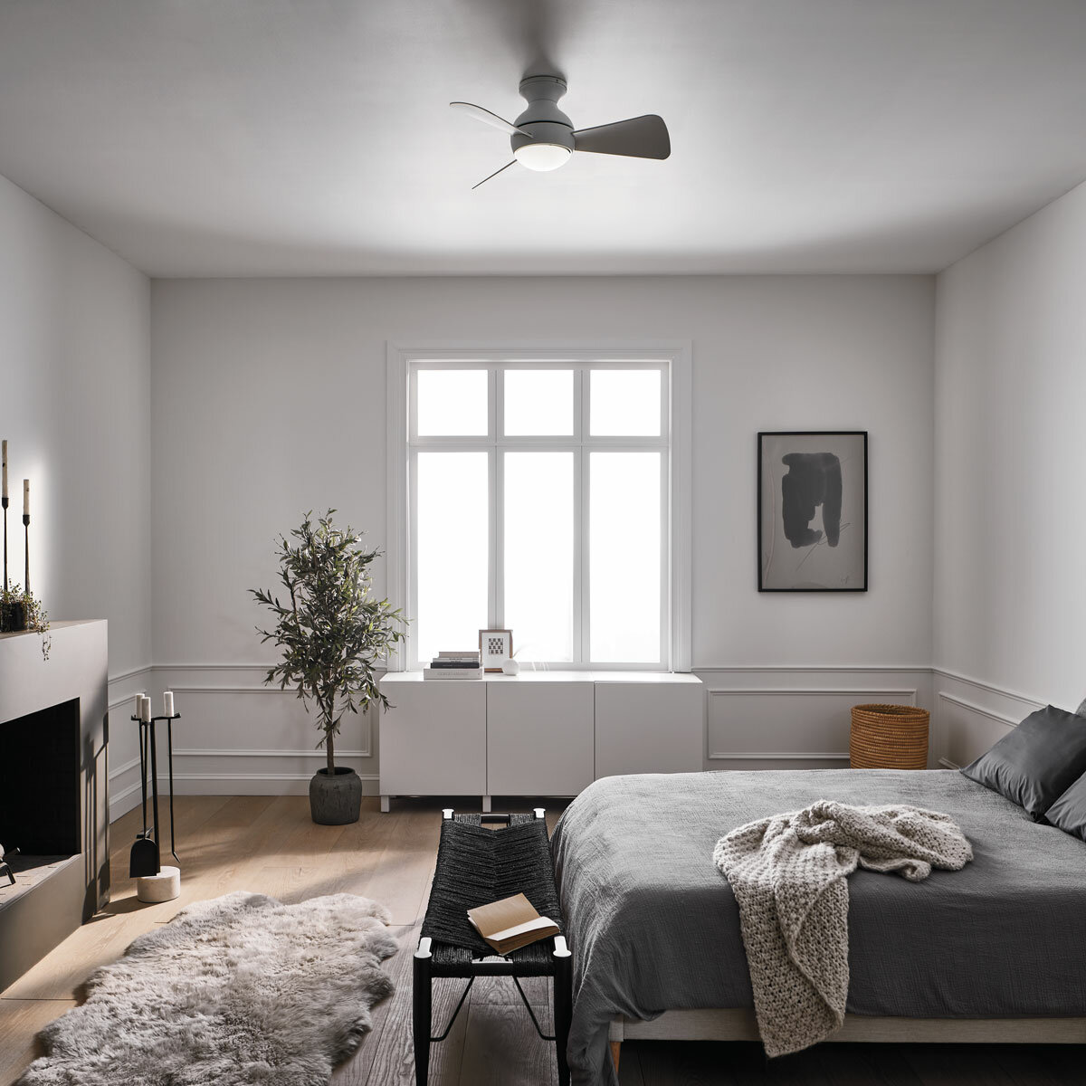 Kichler Sola 3 Blade (86cm) Indoor Ceiling Fan with AC Motor and Remote Control - White Kichler Sola 3 Blade (86cm) Indoor Ceiling Fan with AC Motor and Remote Control - White