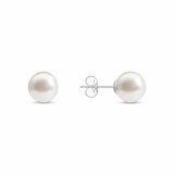 8.5-9mm Akoya White Pearl Earrings, 14ct White Gold 8.5-9mm Akoya White Pearl Earrings, 14ct White Gold