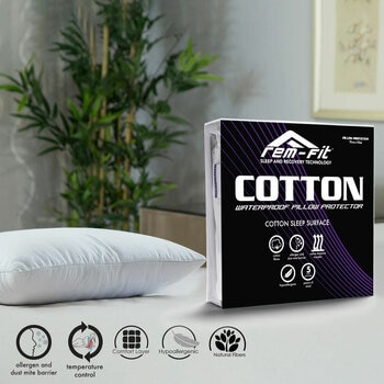 REM-Fit Cotton Pillow Protector, 2 Pack