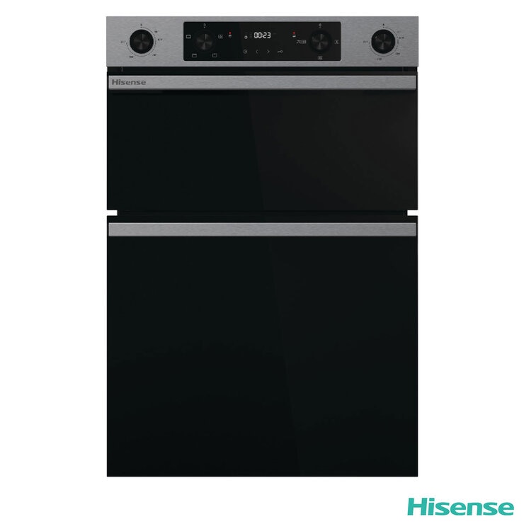 Hisense Hi6 BID914221CX Electric Built-In Double Oven, A Rated in Stainless Steel Hisense Hi6 BID914221CX Electric Built-In Double Oven, A Rated in Stainless Steel