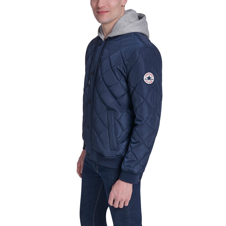 Converse Men's Hooded Bomber Jacket Converse Men's Hooded Bomber Jacket