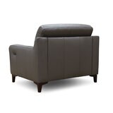 Colby Dark Grey Leather Armchair with Power Footrest