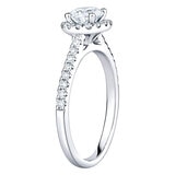 1.00ctw Round Brilliant Cut Diamond Halo Ring,14ct White Gold