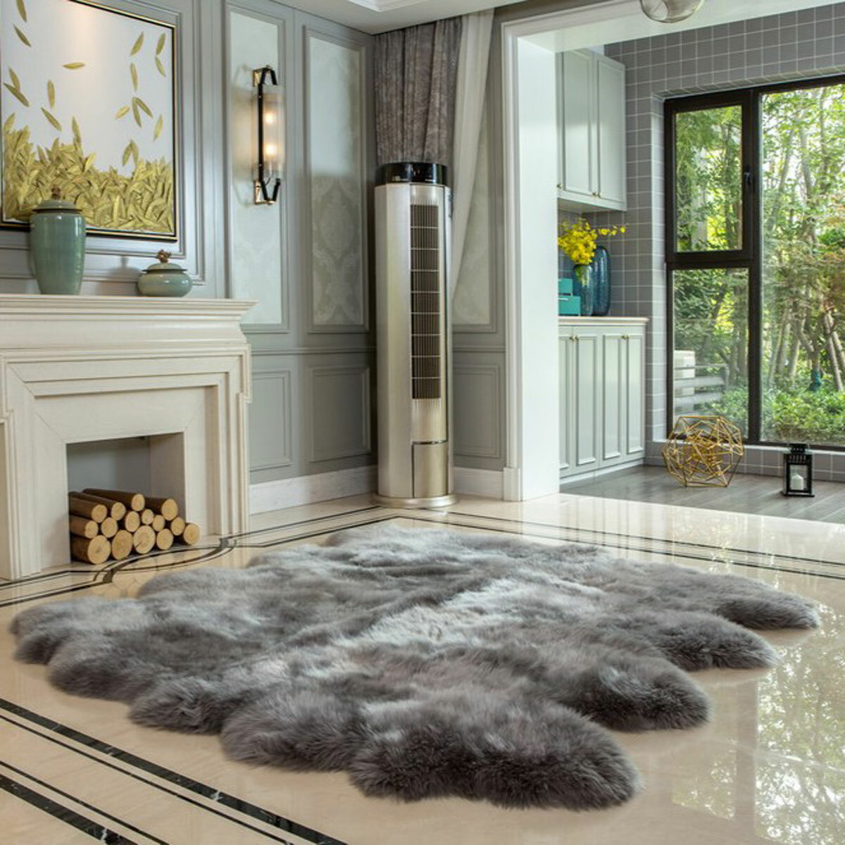 Bowron Longwool 100% Sheepskin Octo Rug in 5 Colours