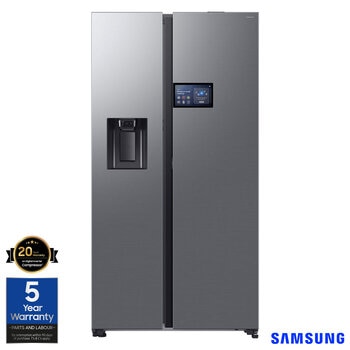 Samsung Series 9, RS90F64EETEU Side by Side Fridge Freezer, E Rated in Silver