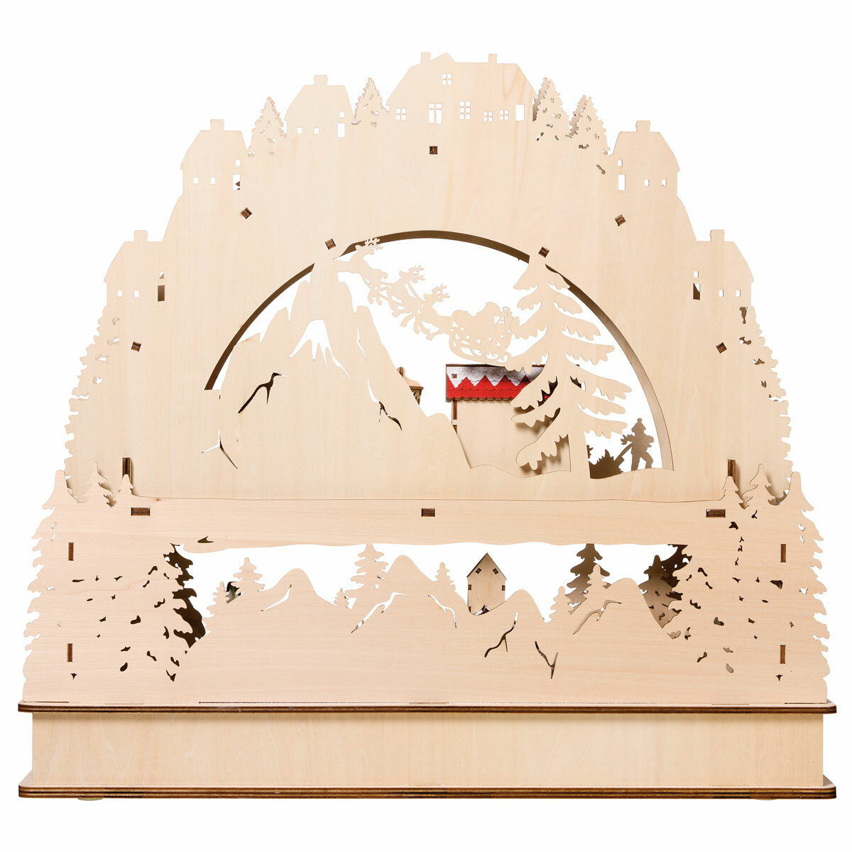Wooden LED Advent Christmas Calendar With LED Lights Wooden LED Advent Christmas Calendar With LED Lights