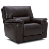 Gilman Creek Maxwell Brown Leather Power Recliner Armchair With Power Headrest