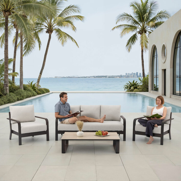 MoDe Living Calgary 4 Piece Deep Seating Set + Cover