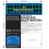 D&R Stevenson Unsmoked Catering Bacon, 2.27kg