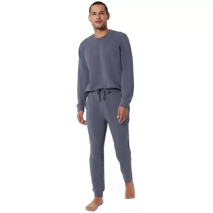 32 Degrees Men's Ultra Stretch Cotton Lounge Set in Faded Plank