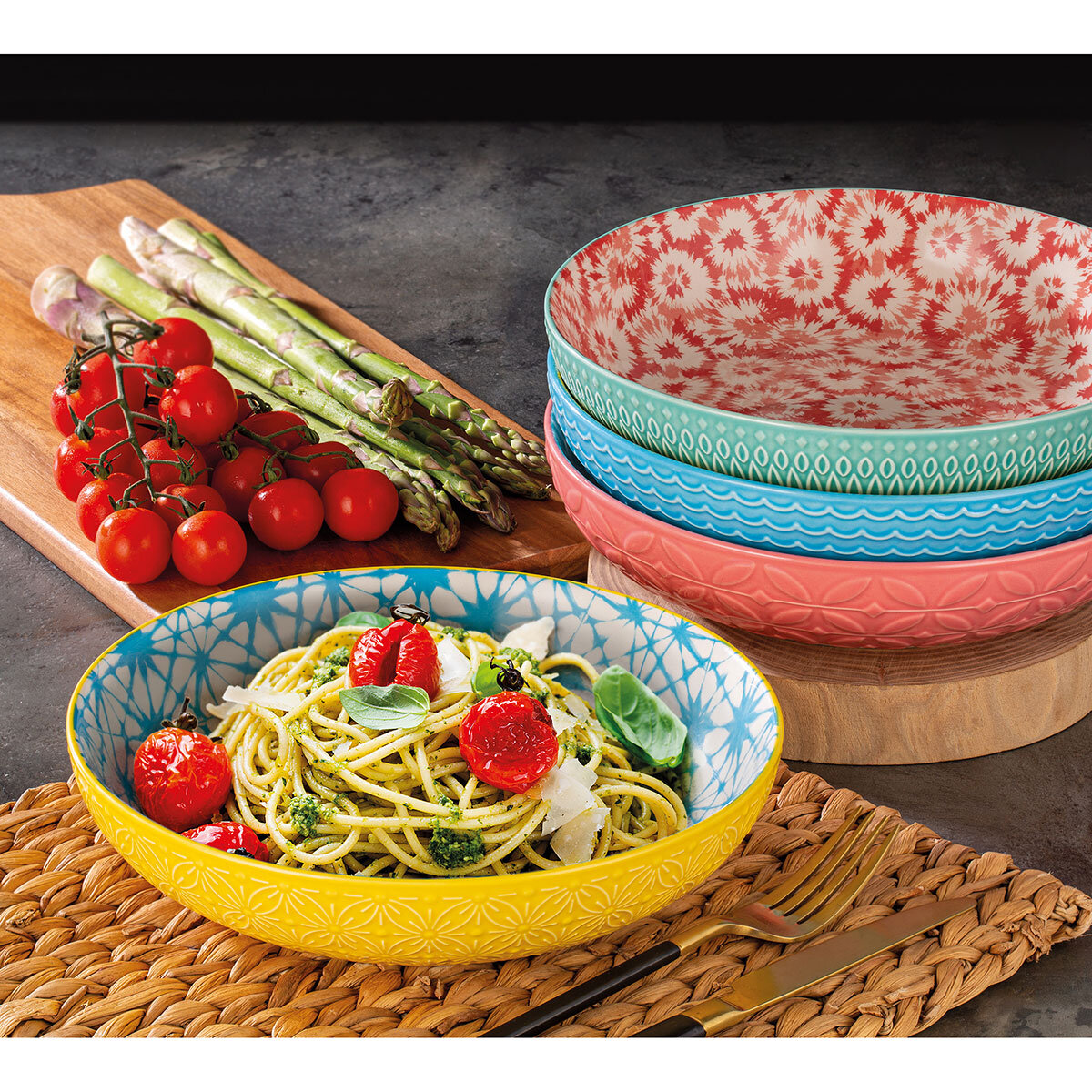 Signature House wares Stone ware Serving Bowls,4Piece