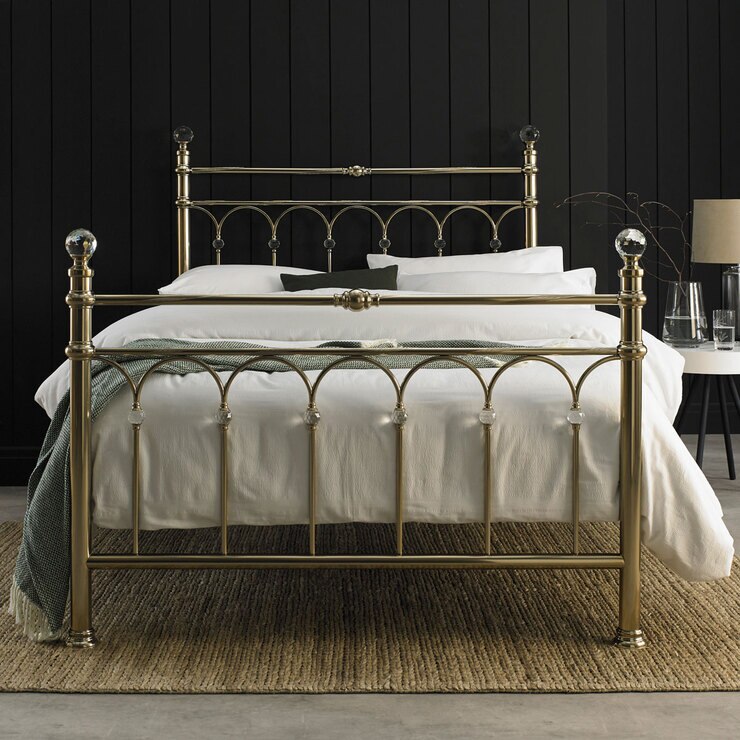 Bentley Cristina Champagne Brass Finish Metal Bed in 3 sizes | Costco UK