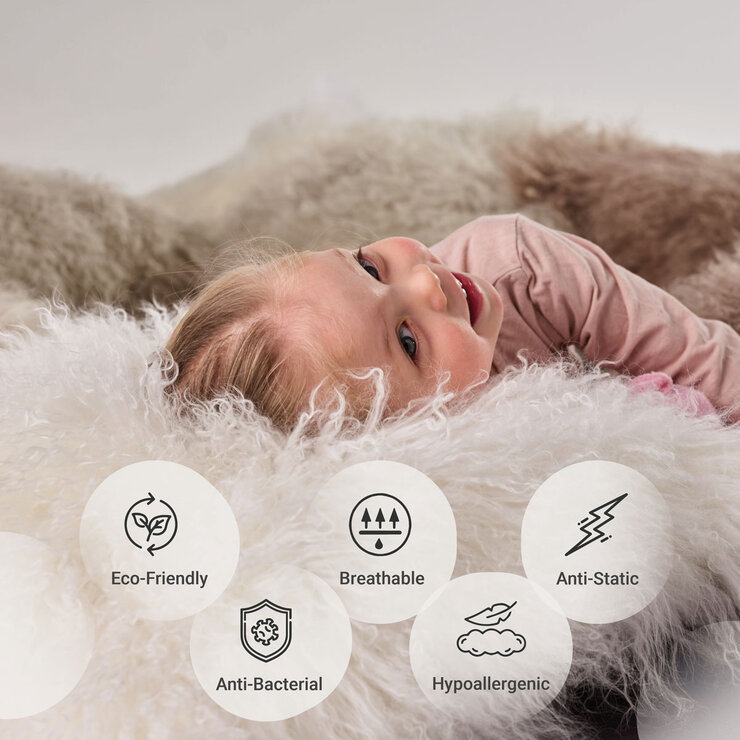 Naturally Sheepskins Mongolian Cushion, 50 x 50 cm in Ivory Naturally Sheepskins Mongolian Cushion, 50 x 50 cm in Ivory