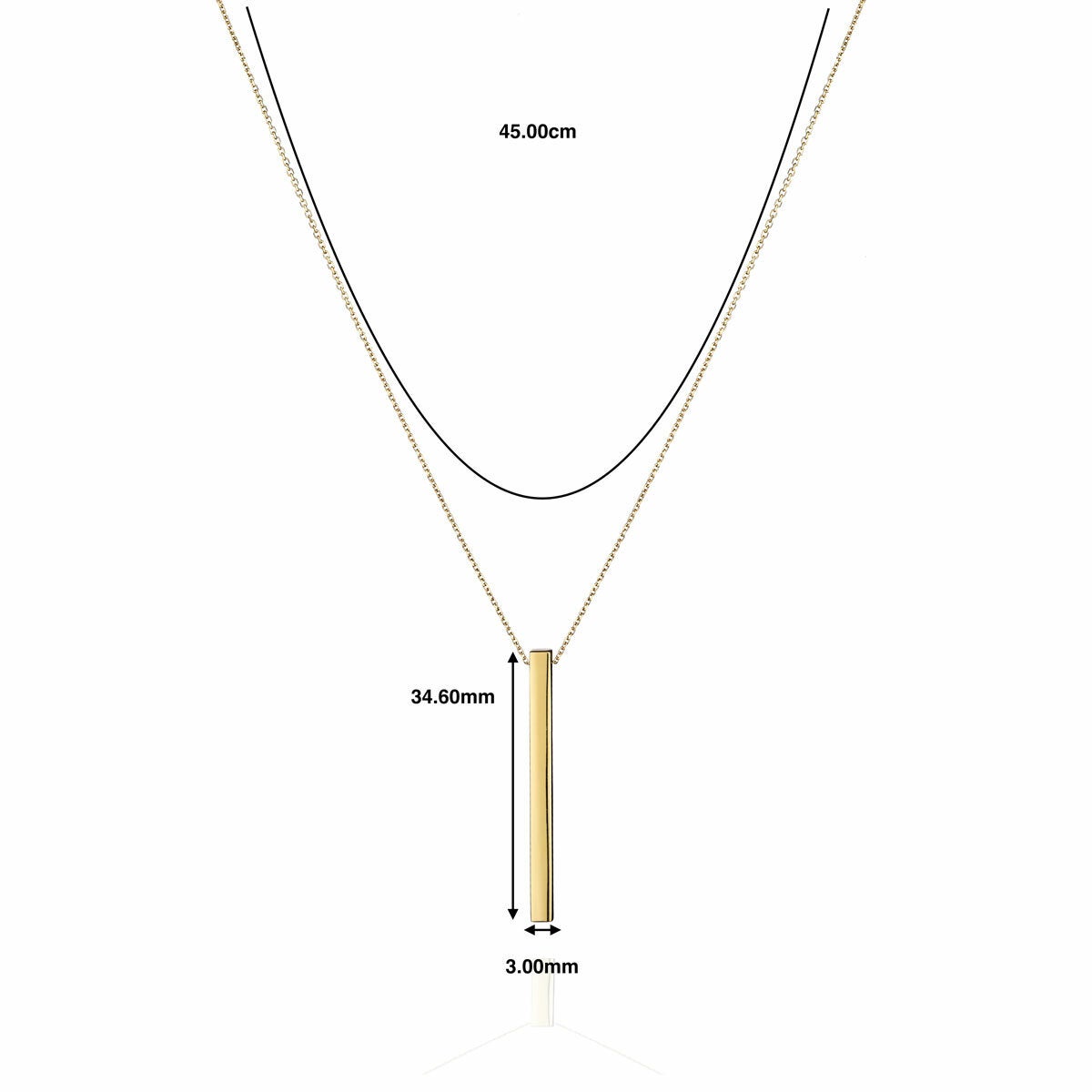 14ct Yellow Gold Matchstick Pendant 14ct Yellow Gold Matchstick Pendant