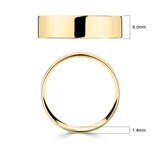 6.0mm Basic Light Court Wedding band. 18ct Yellow Gold