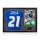 Gianfranco Zola Signed Framed Italy Football Shirt in Black Gianfranco Zola Signed Framed Italy Football Shirt in Black