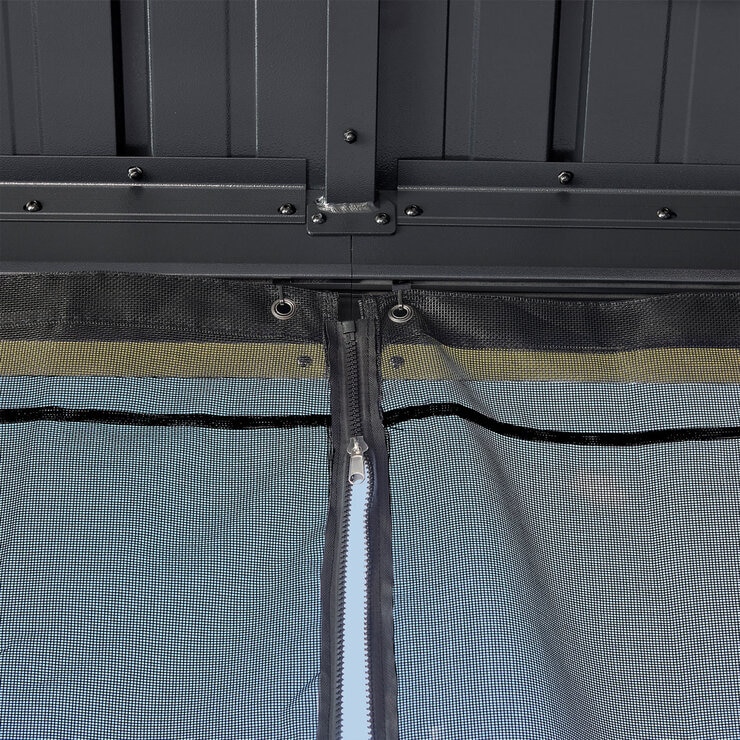 Sojag Kiruna 10ft x 12ft (3 x 3.64m) Aluminium Frame Sun Shelter with Galvanised Steel Roof + Insect Netting