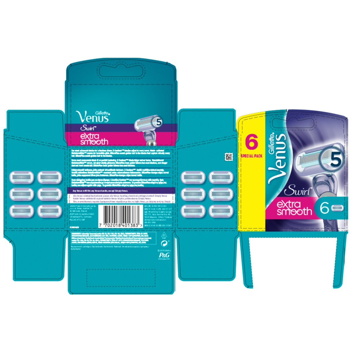 Gillette Venus Swirl Razor and 6 Blades