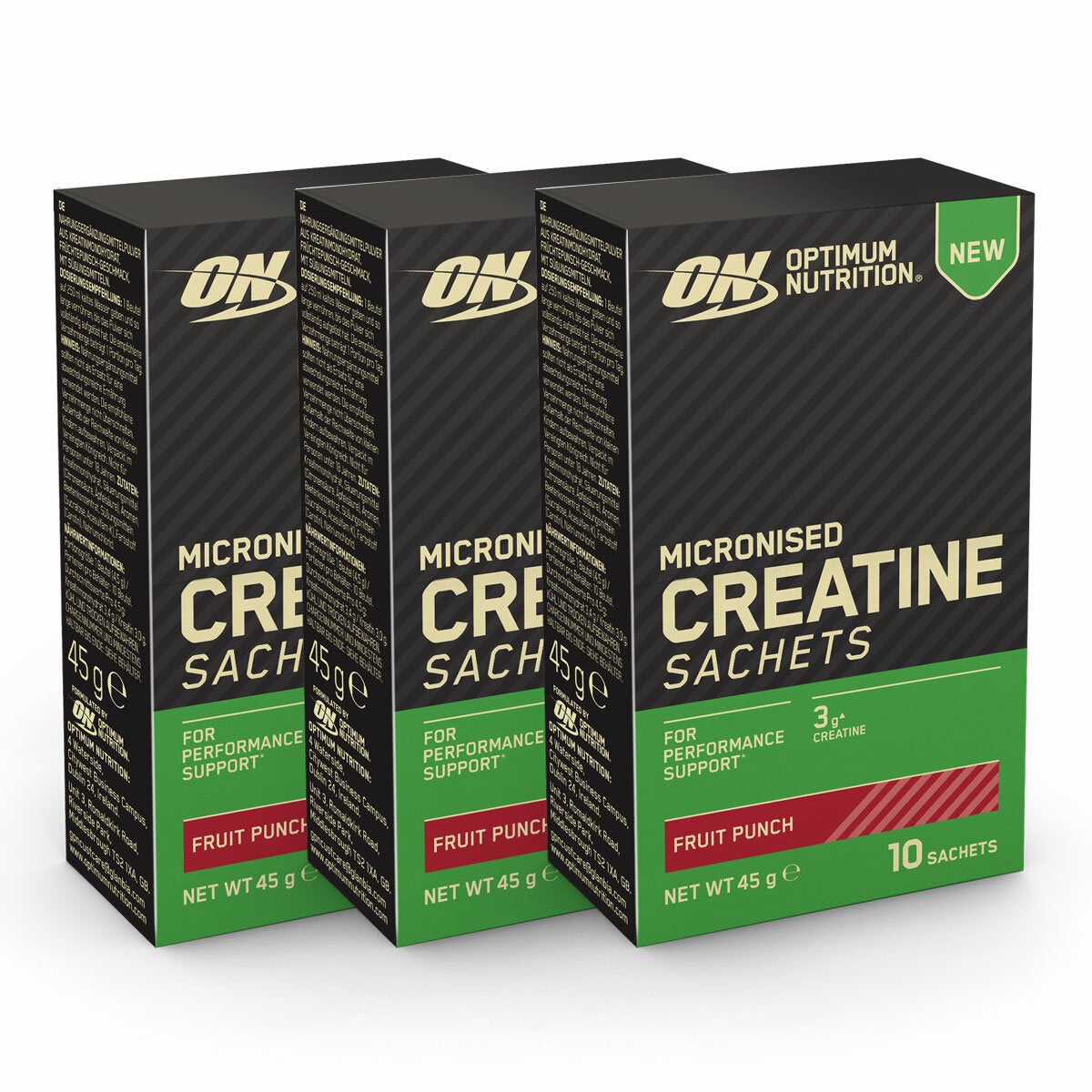 Optimum Nutrition Creatine Sachets Fruit Punch, 3 x 10 45g Optimum Nutrition Creatine Sachets Fruit Punch, 3 x 10 45g