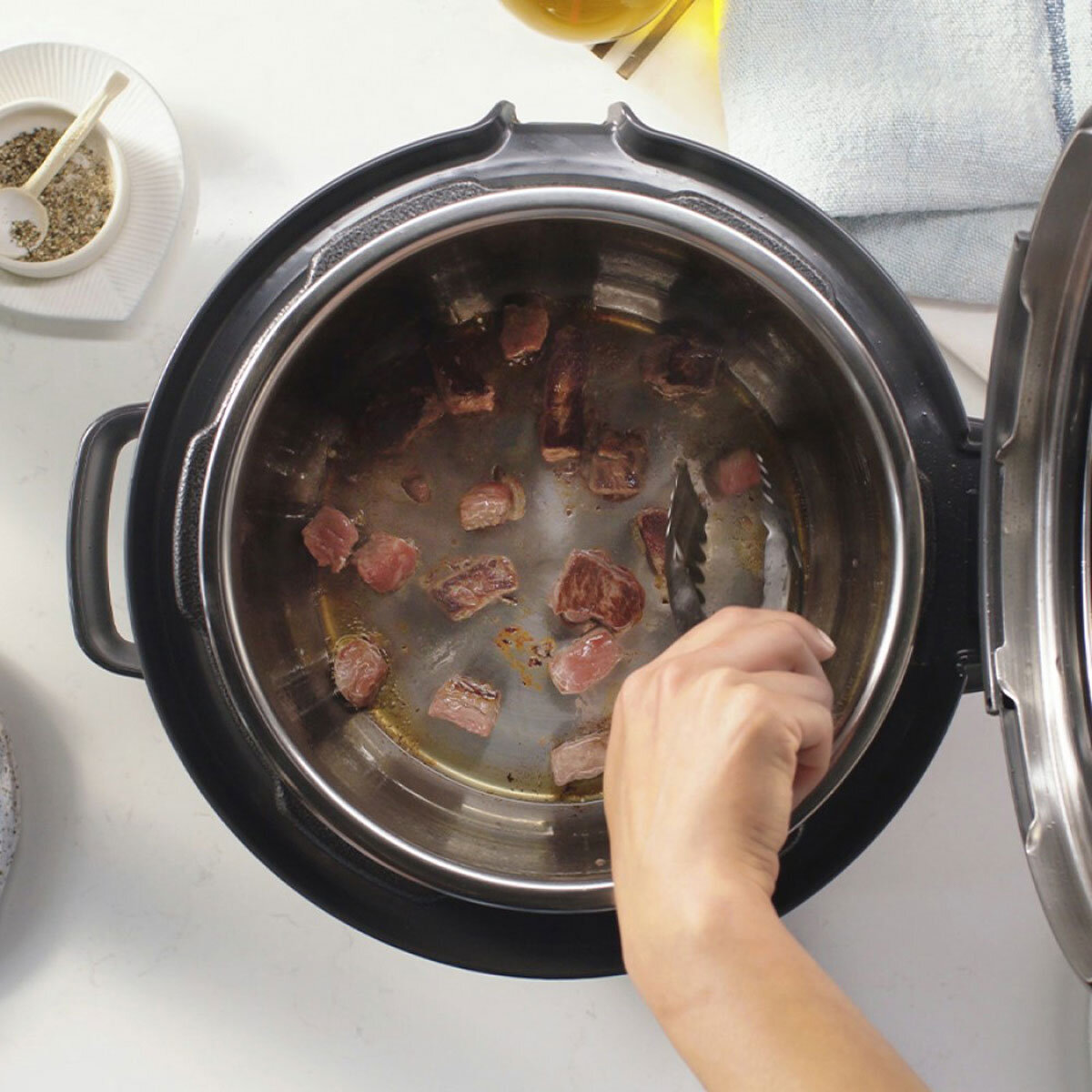 Image from above showing cooking in Fast go Slow