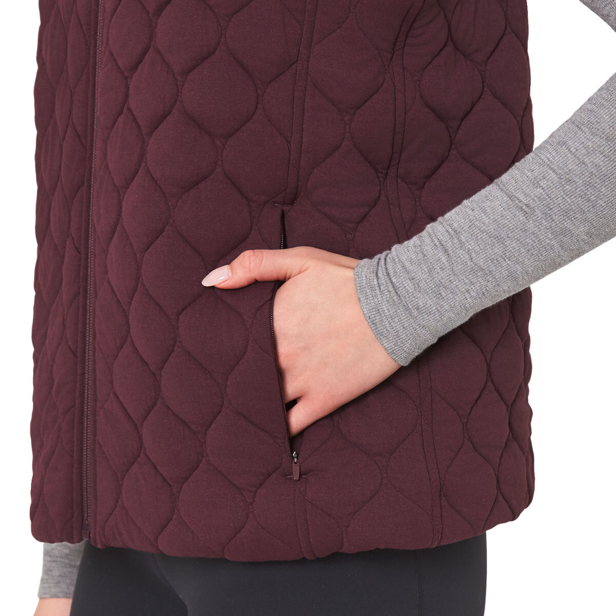 Kirkland Signature Women's Quilted Vest in Maroon