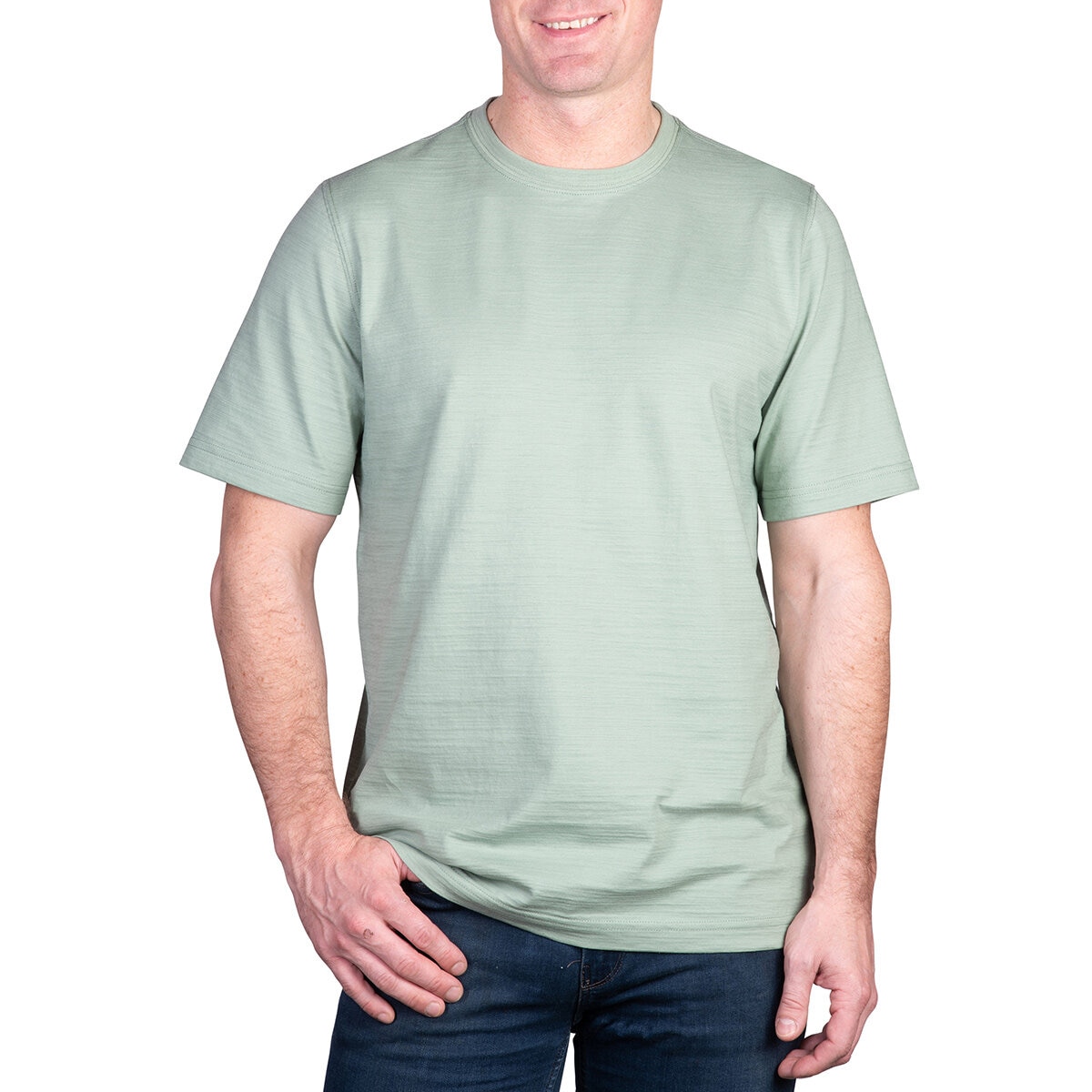Kirkland Signature Men's Pima Cotton Slub Tee in Green