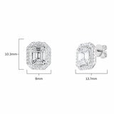 1.00ctw Round Brilliant Cut & Baguette Cut Diamond Earrings, 18ct White Gold