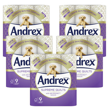 Andrex® Supreme Quilted 3-Ply Toilet Tissue, 45 Rolls
