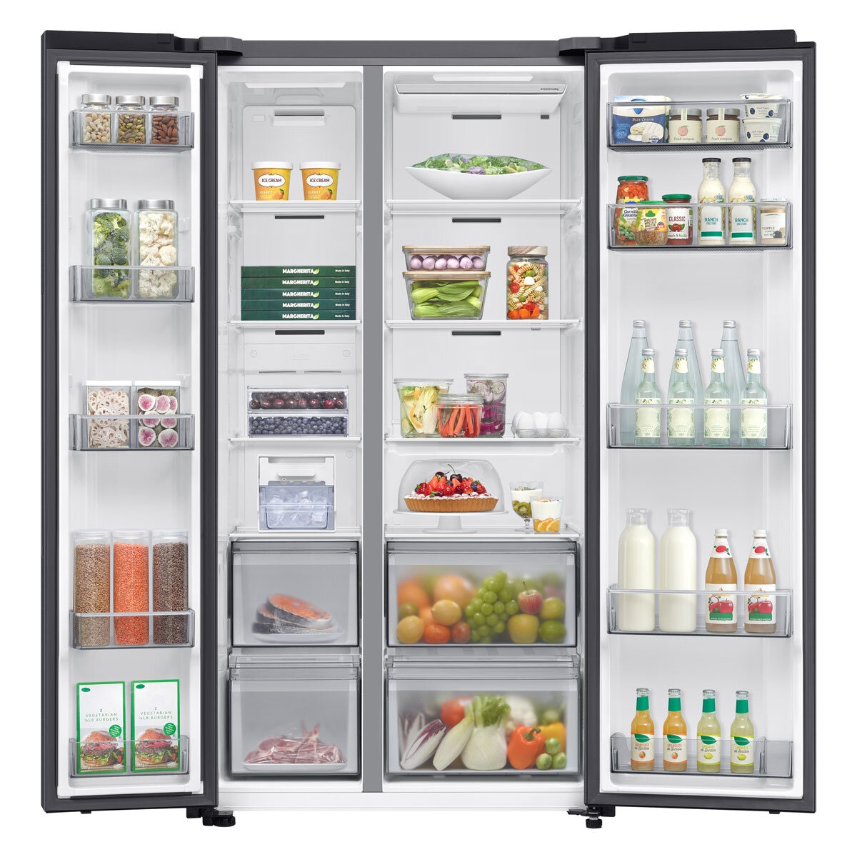 Samsung Bespoke Series 7 RS70F68QBFEU, Side by Side Fridge Freezer, B Rated in Black